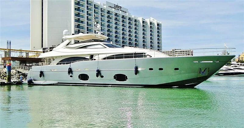 a large white boat in a body of water aboard PRATA DO LYS Yacht for Sale