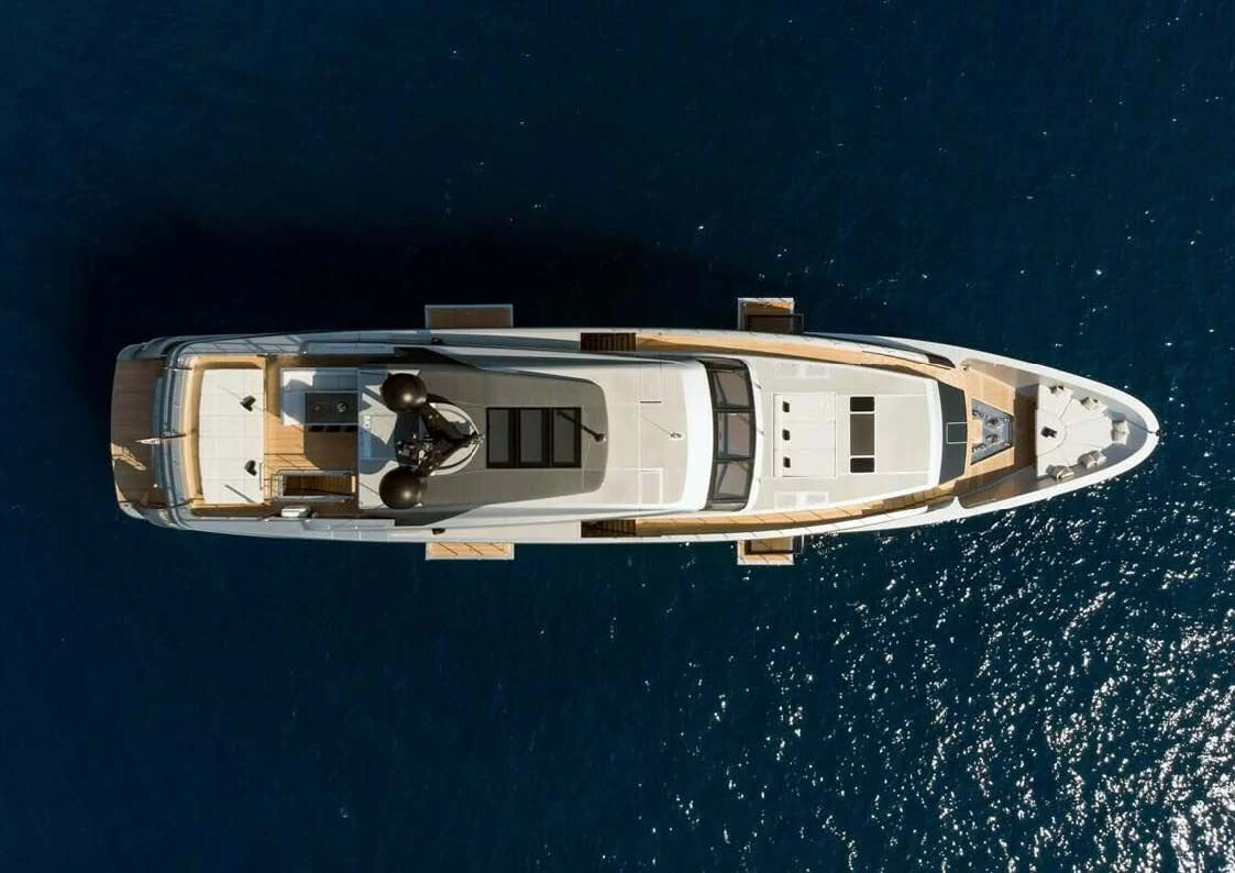 a space ship in the water aboard LADY A Yacht for Sale