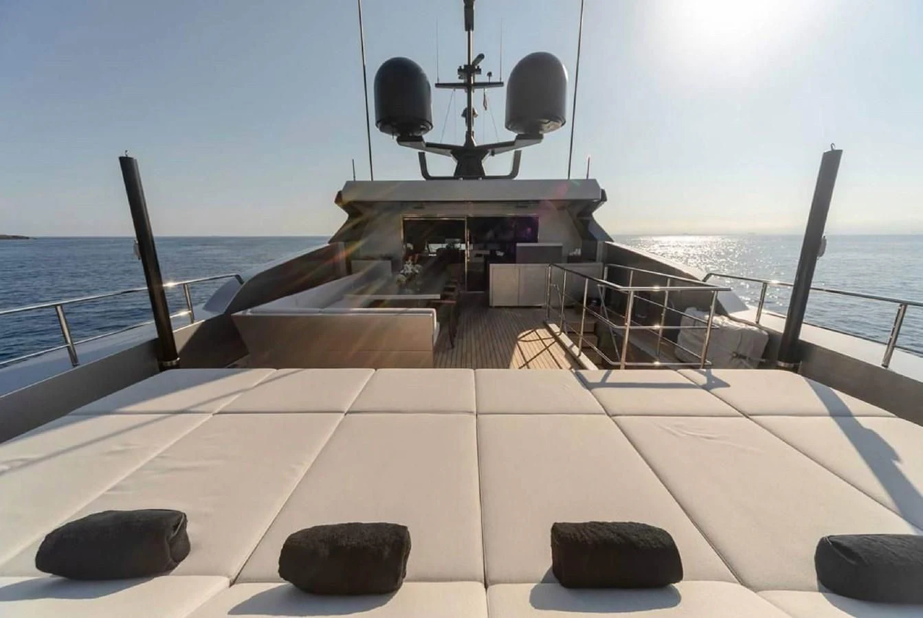 a military ship on a deck aboard LADY A Yacht for Sale