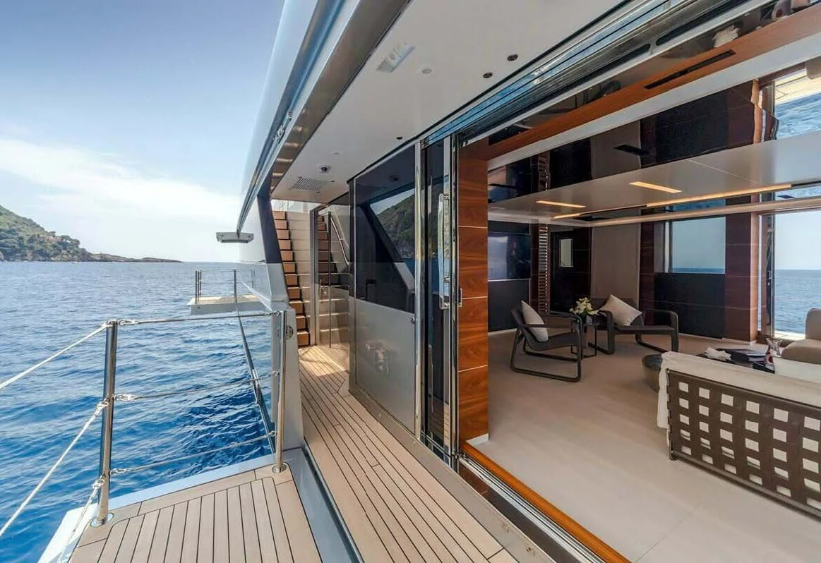 a boat on the water aboard LADY A Yacht for Sale