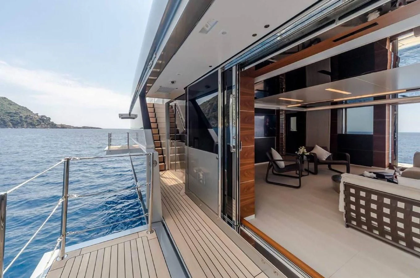 a boat on the water aboard LADY A Yacht for Sale