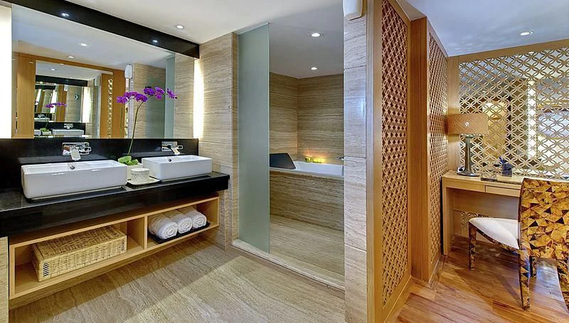 a bathroom with a sink and a mirror aboard SALILA Yacht for Sale