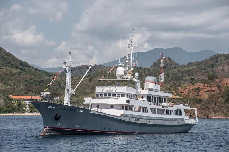 a large boat in the water aboard SALILA Yacht for Sale