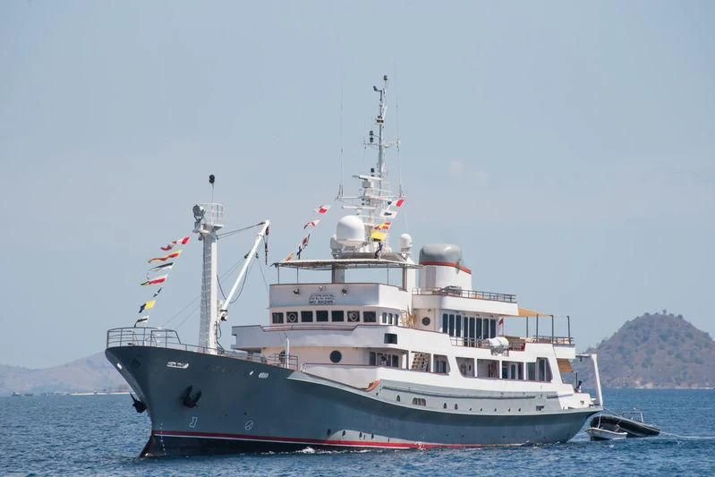 a large boat in the water aboard SALILA Yacht for Sale