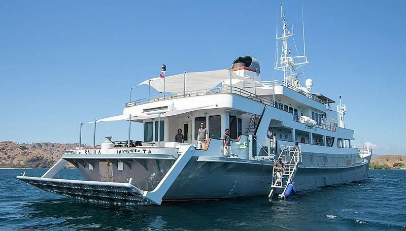 a boat on the water aboard SALILA Yacht for Sale