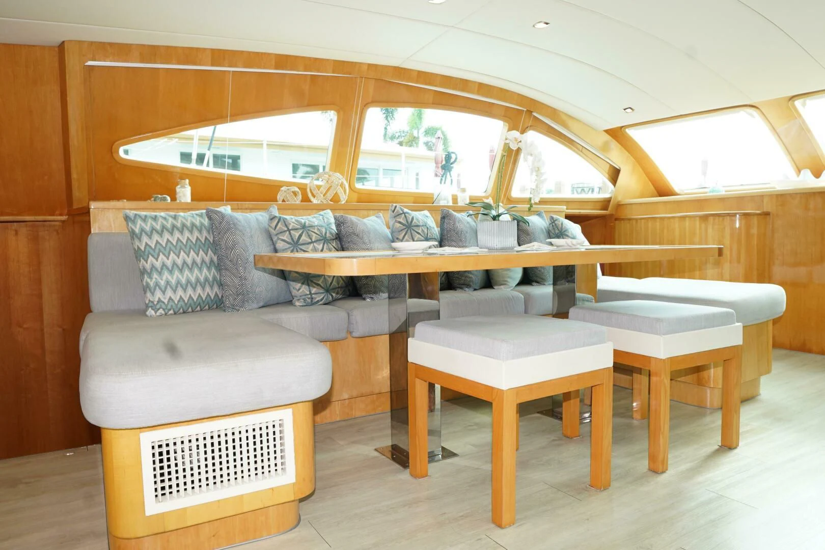 a room with a couch and a table aboard LAYSAN Yacht for Sale