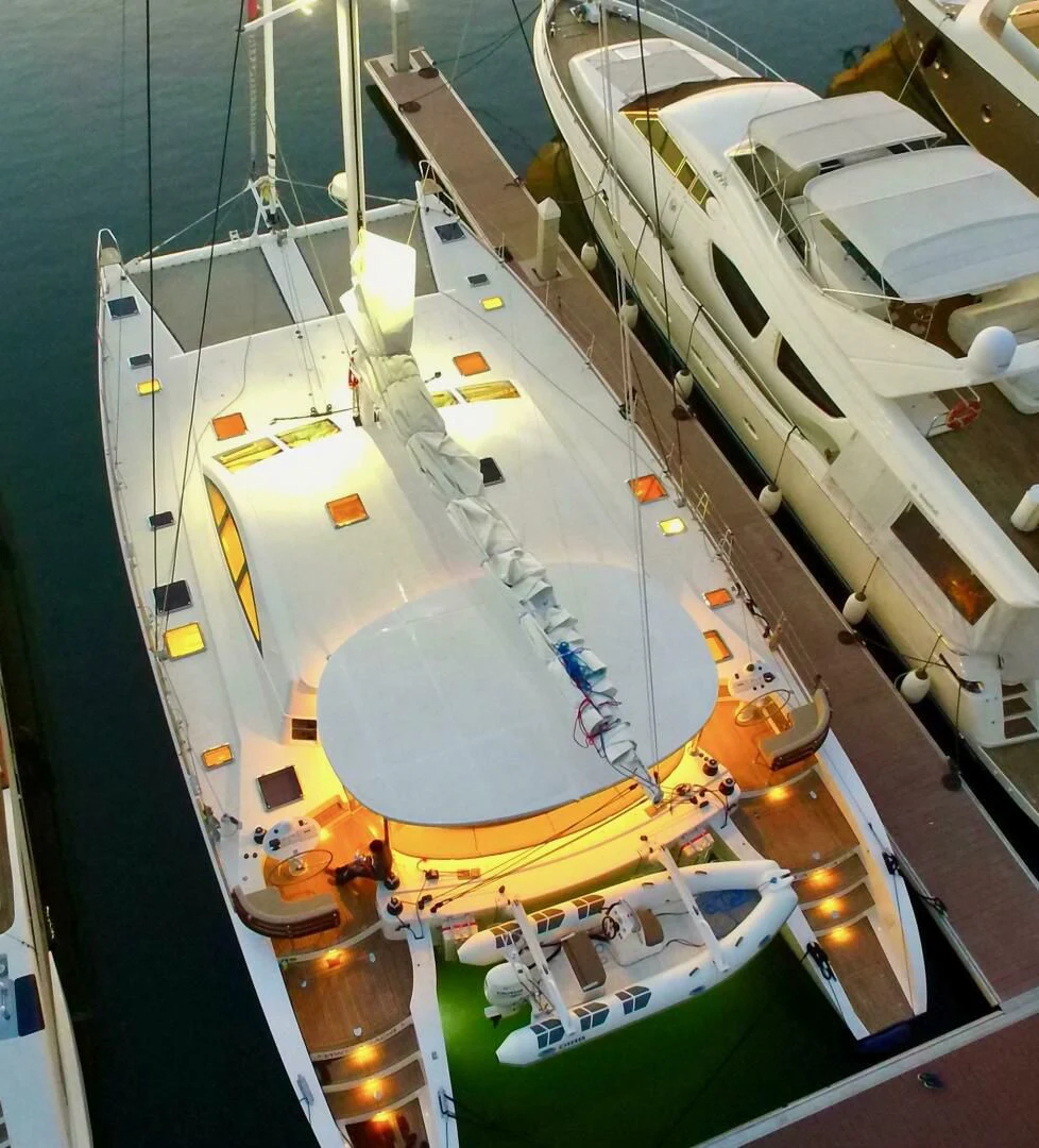 a model of a ship aboard LAYSAN Yacht for Sale