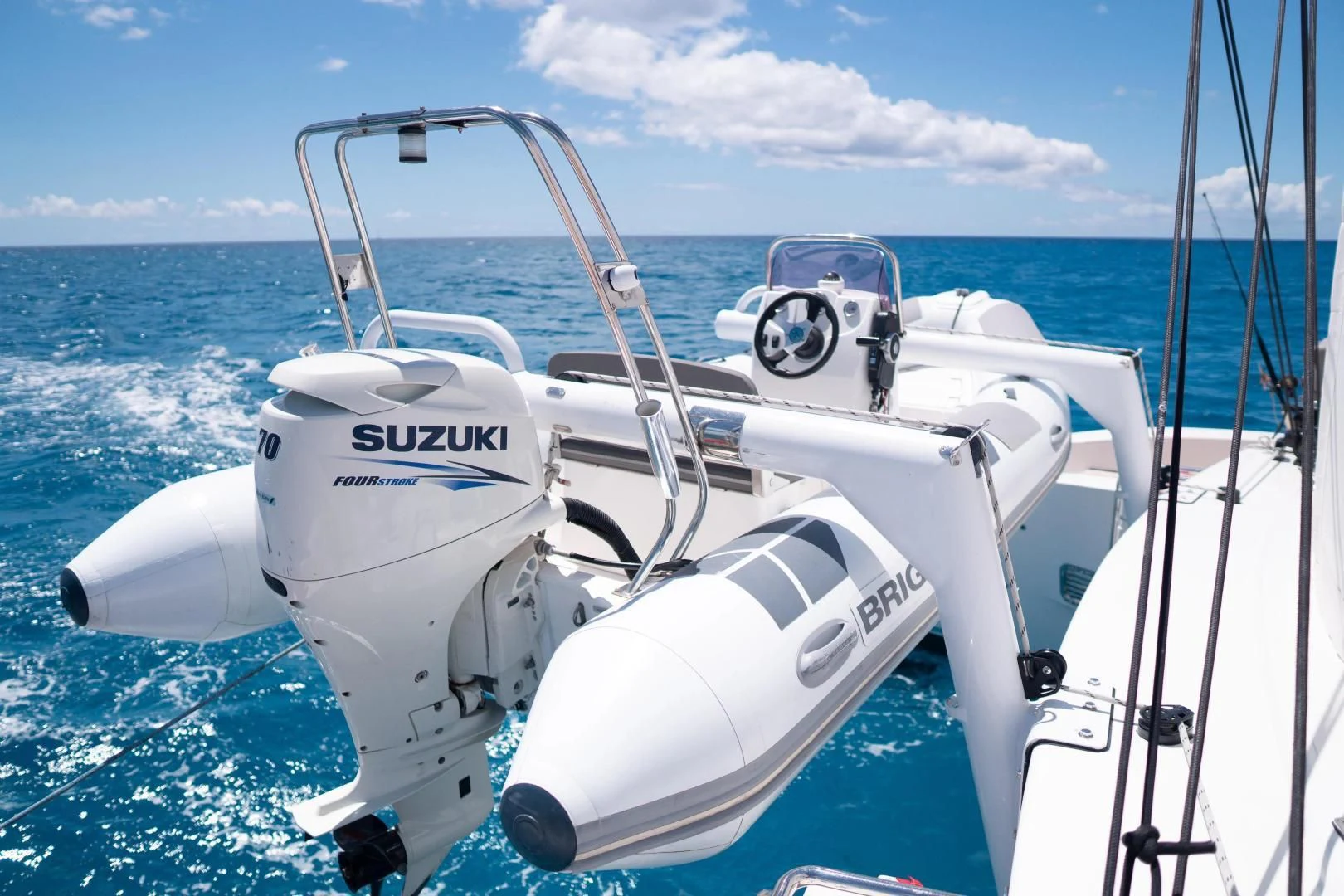 a white boat on the water aboard LAYSAN Yacht for Sale