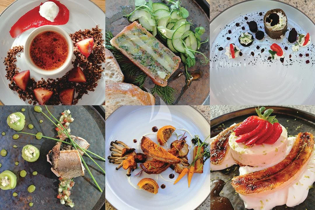 a variety of food items on a table aboard LAYSAN Yacht for Sale
