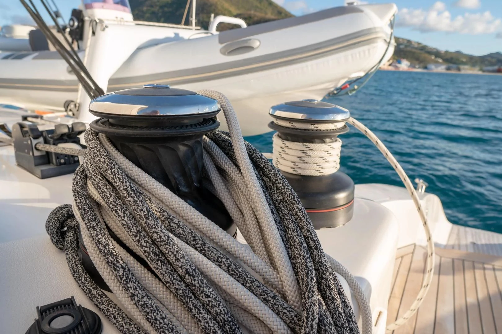 a boat with a towel on it aboard LAYSAN Yacht for Sale