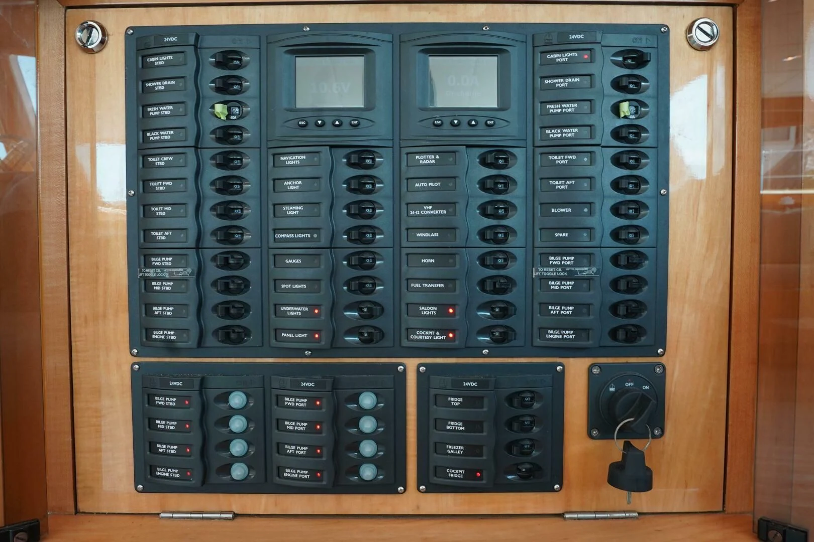 a black rectangular device with a screen aboard LAYSAN Yacht for Sale