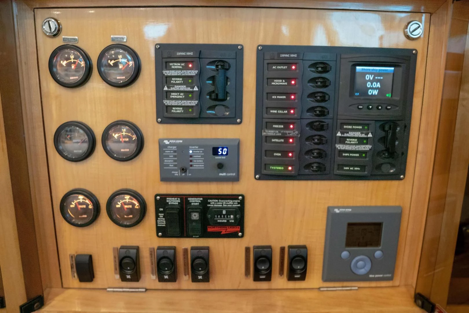 a group of electronic devices aboard LAYSAN Yacht for Sale