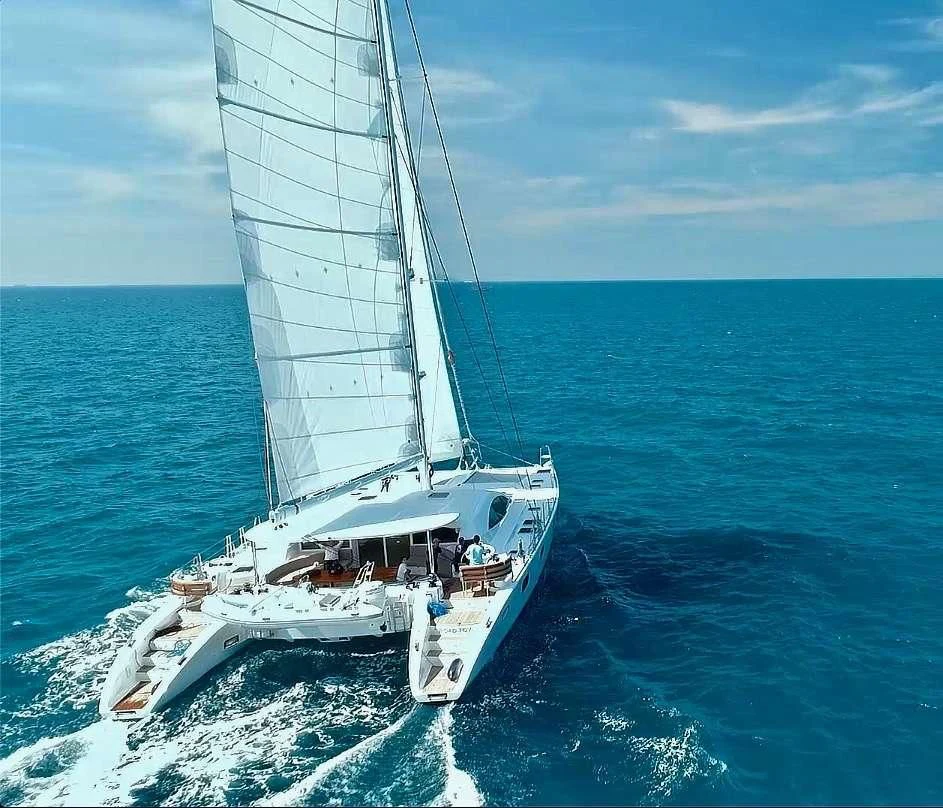 a sailboat on the water aboard LAYSAN Yacht for Sale