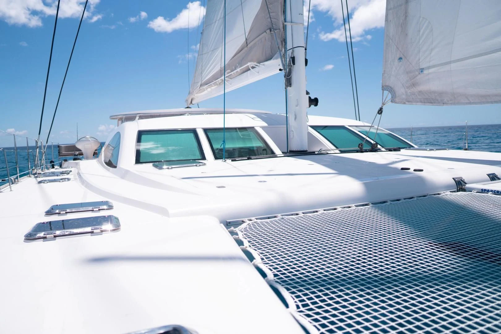 a white boat on a boat aboard LAYSAN Yacht for Sale