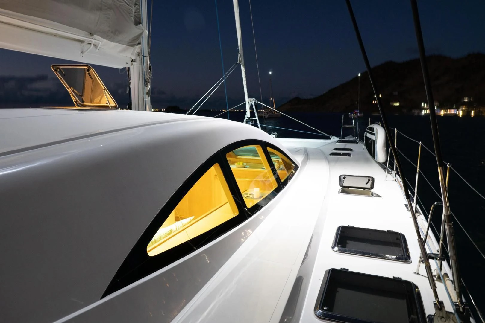 the front of a boat aboard LAYSAN Yacht for Sale