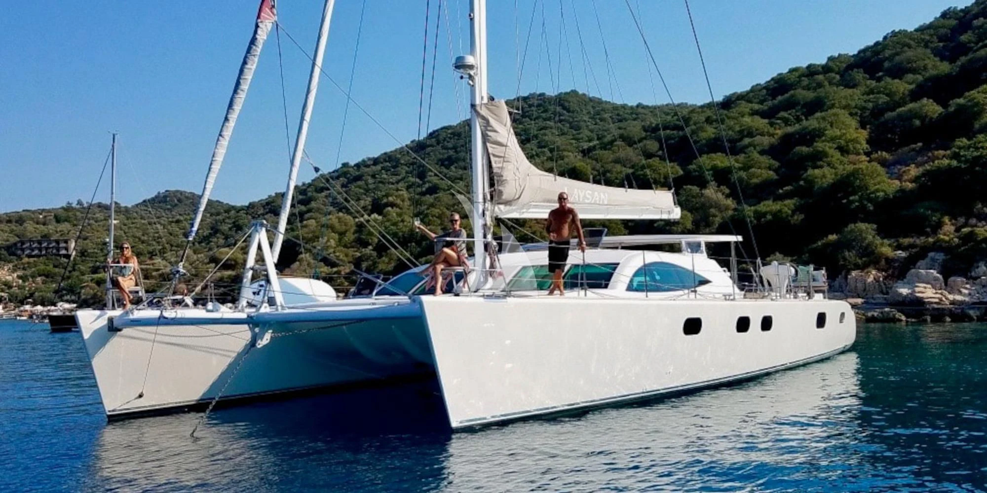 a couple of boats in the water aboard LAYSAN Yacht for Sale
