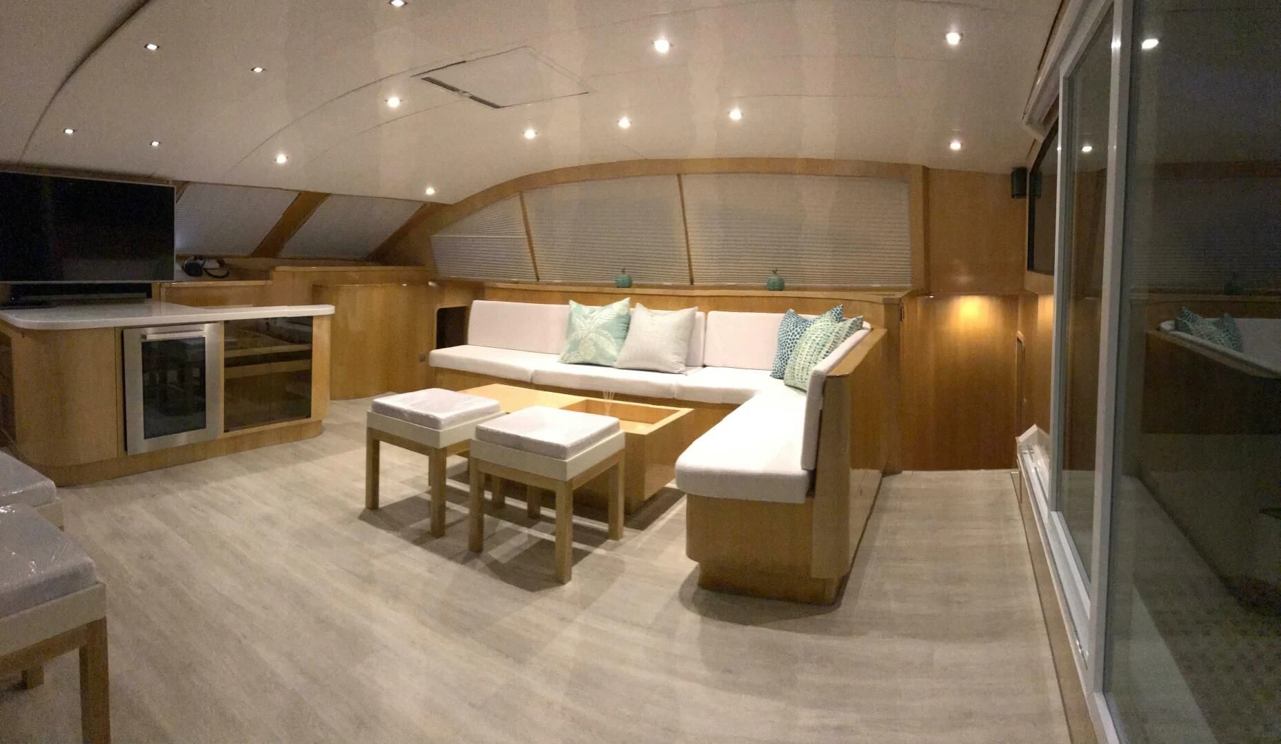 a room with a couch and a table aboard LAYSAN Yacht for Sale
