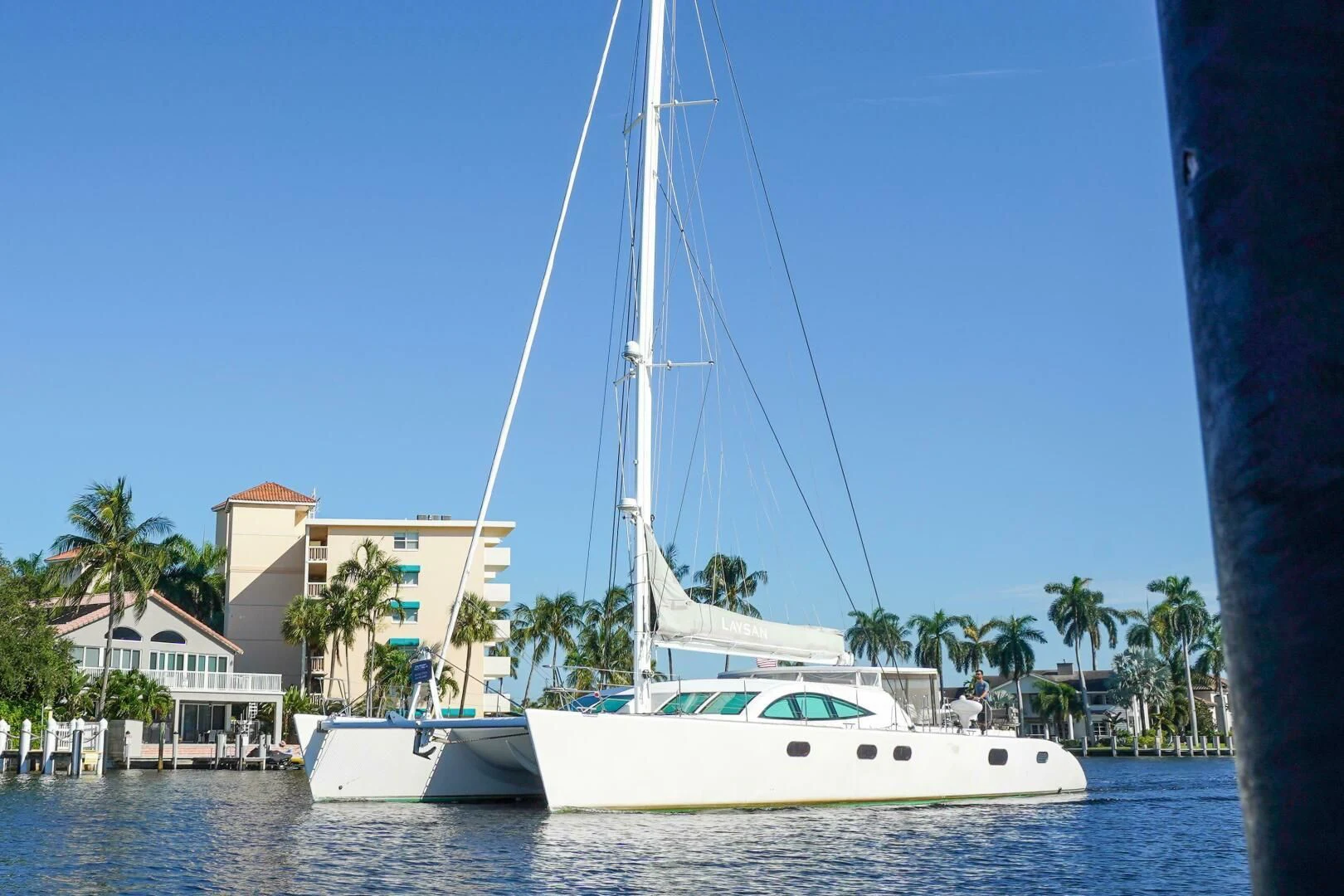 a sailboat on the water aboard LAYSAN Yacht for Sale
