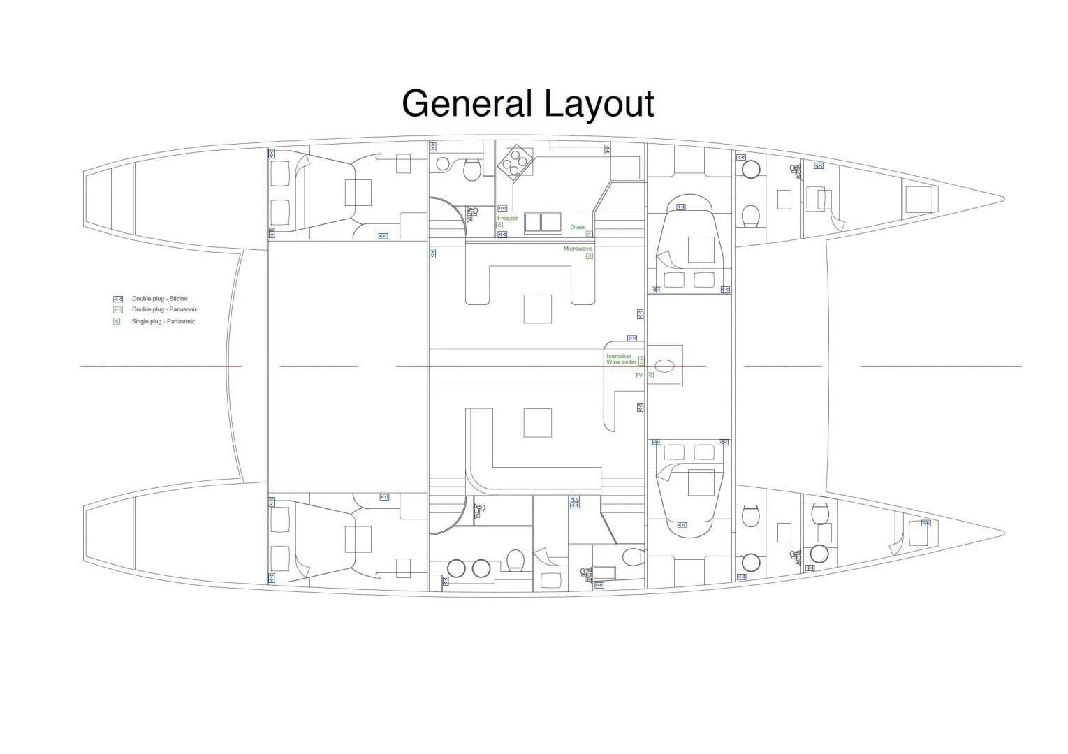 diagram, engineering drawing aboard LAYSAN Yacht for Sale
