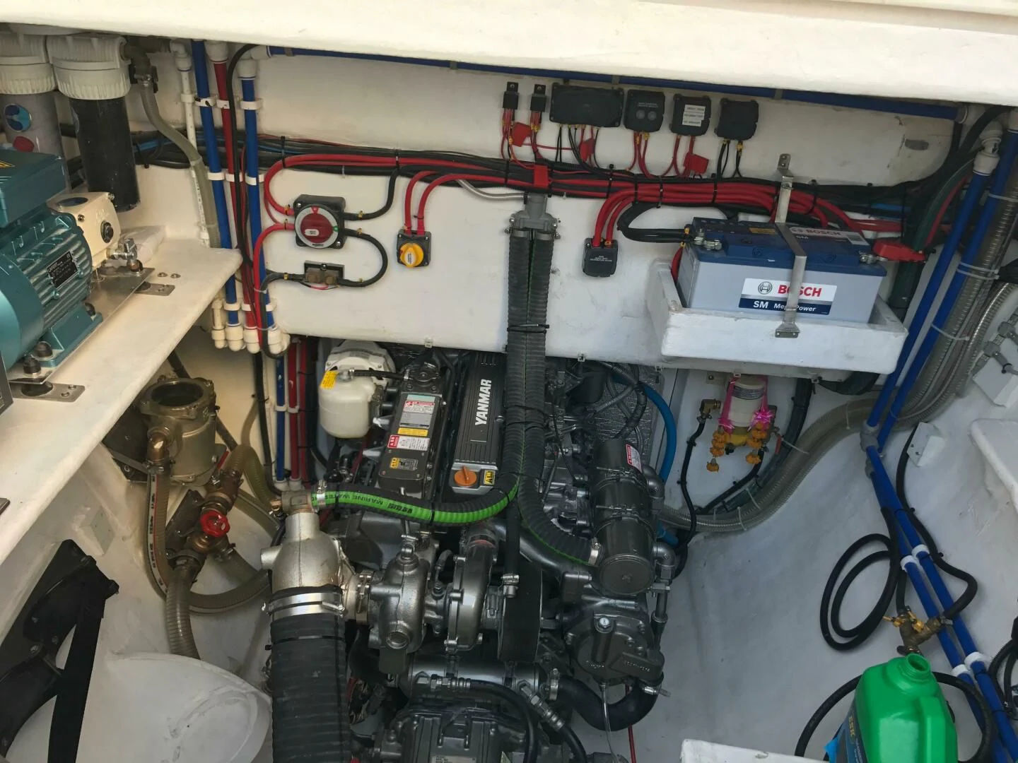 a machine with wires and other wires aboard LAYSAN Yacht for Sale