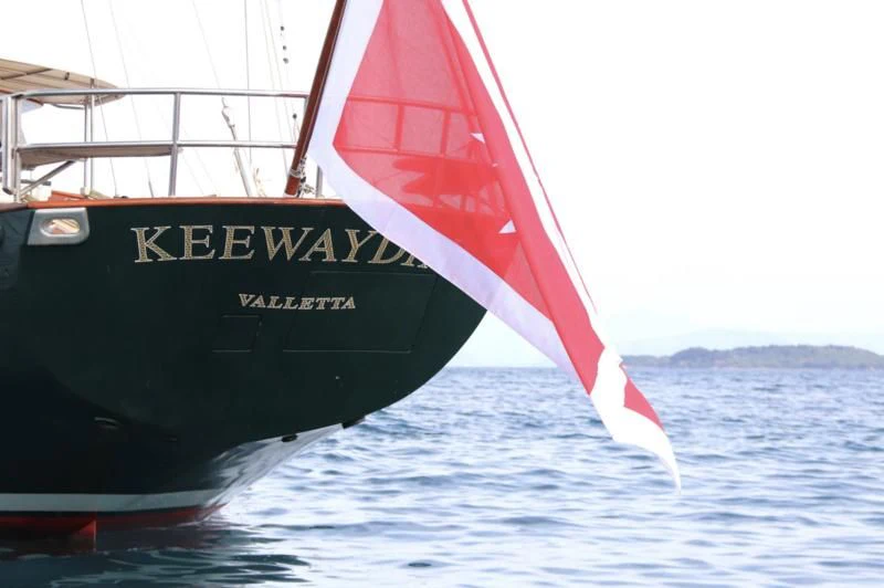 a boat on the water aboard KEEWAYDIN Yacht for Sale