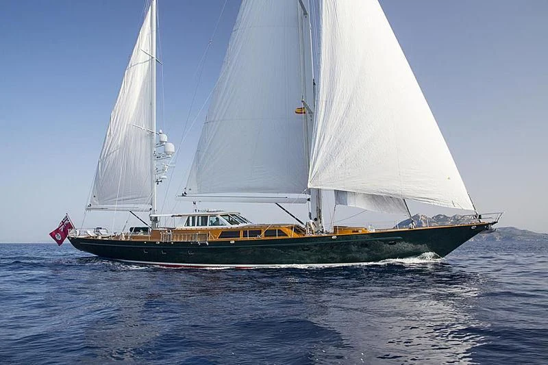 a sailboat on the water aboard KEEWAYDIN Yacht for Sale