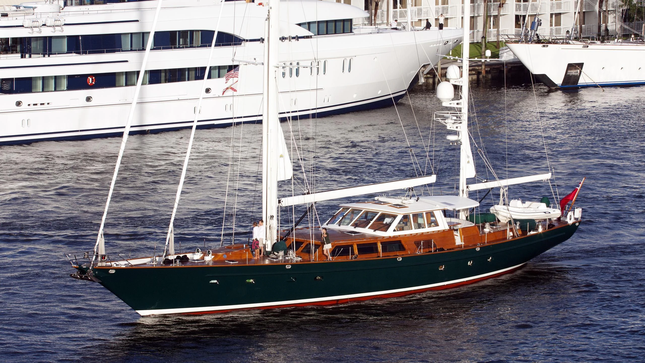 a boat in the water aboard KEEWAYDIN Yacht for Sale