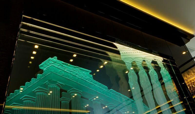 a large building with a glass roof aboard LADY VERA Yacht for Sale