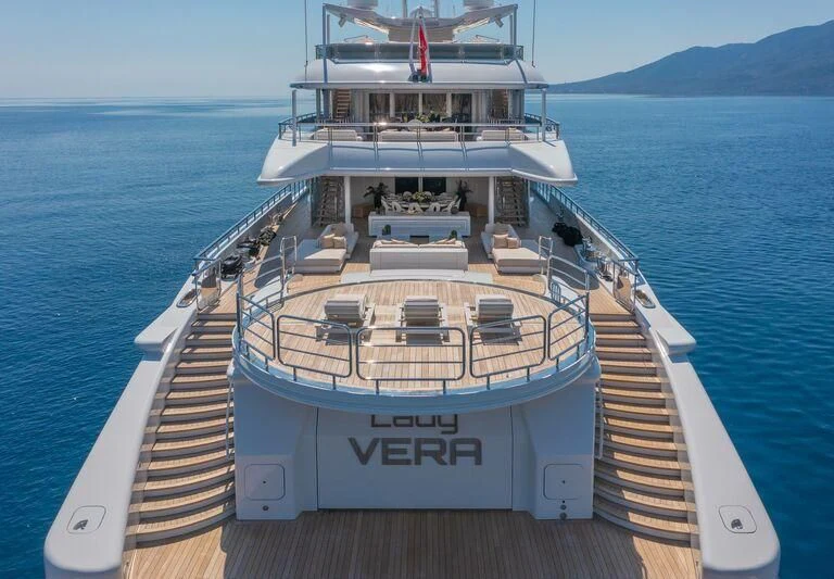 a boat on the water aboard LADY VERA Yacht for Sale