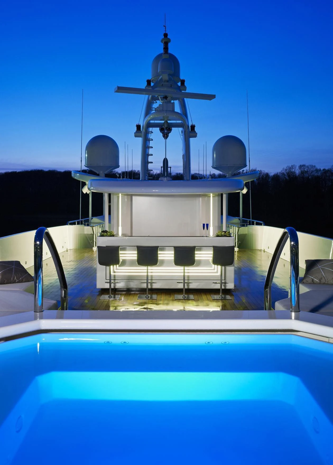 a white building with a dome on top of it aboard LADY VERA Yacht for Sale