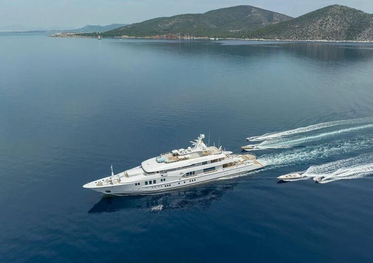 a ship sailing on the sea aboard LADY VERA Yacht for Sale