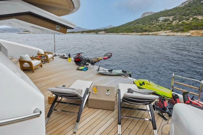 a boat on the water aboard LADY VERA Yacht for Sale