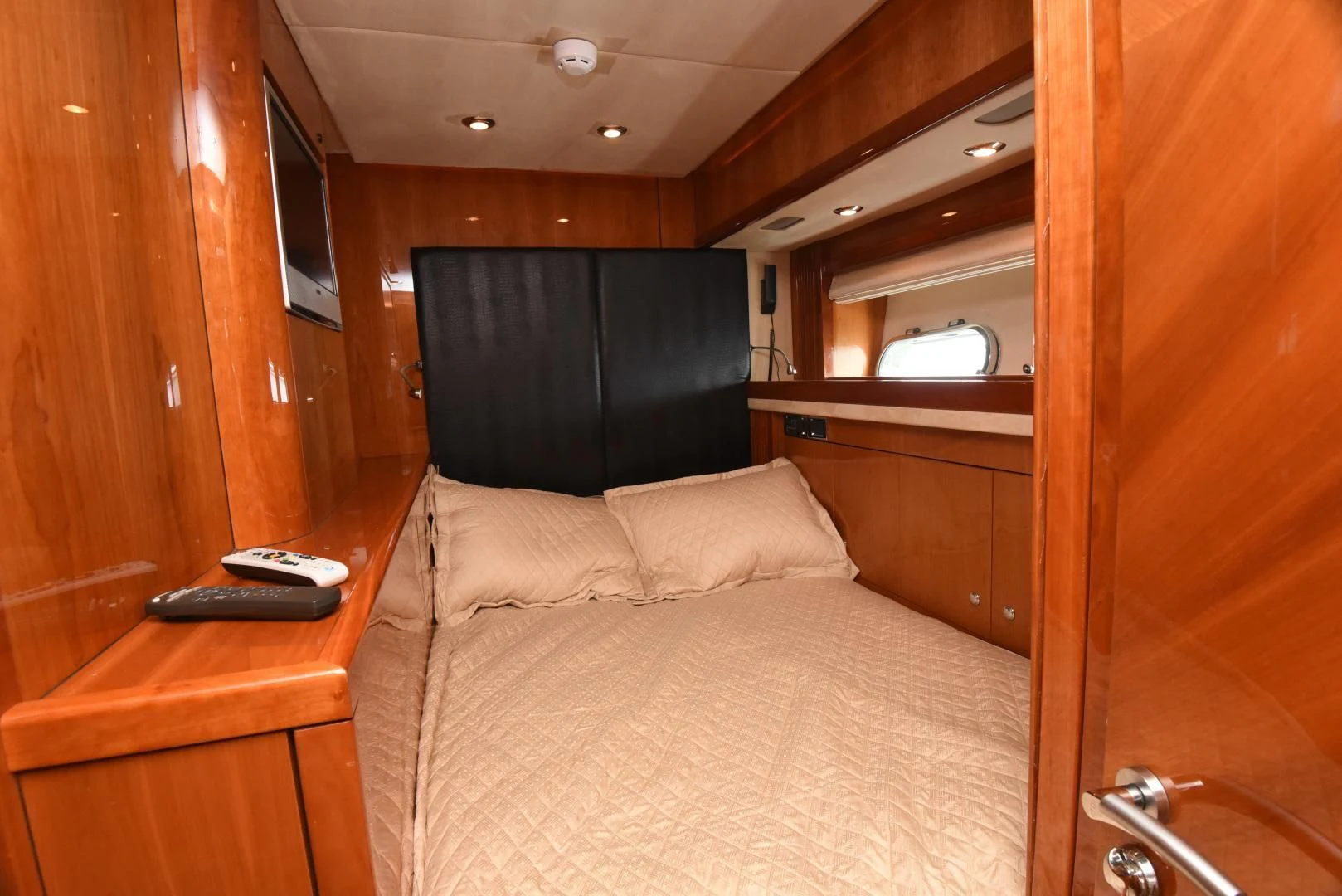 a bed in a room aboard DIABLO BLANCO Yacht for Sale