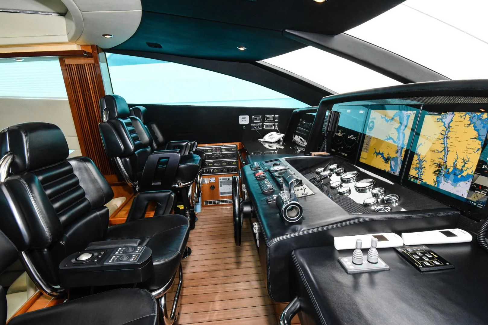 a control panel in an airplane aboard DIABLO BLANCO Yacht for Sale