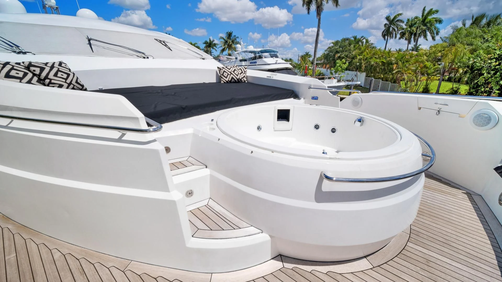a row of white boats aboard DIABLO BLANCO Yacht for Sale