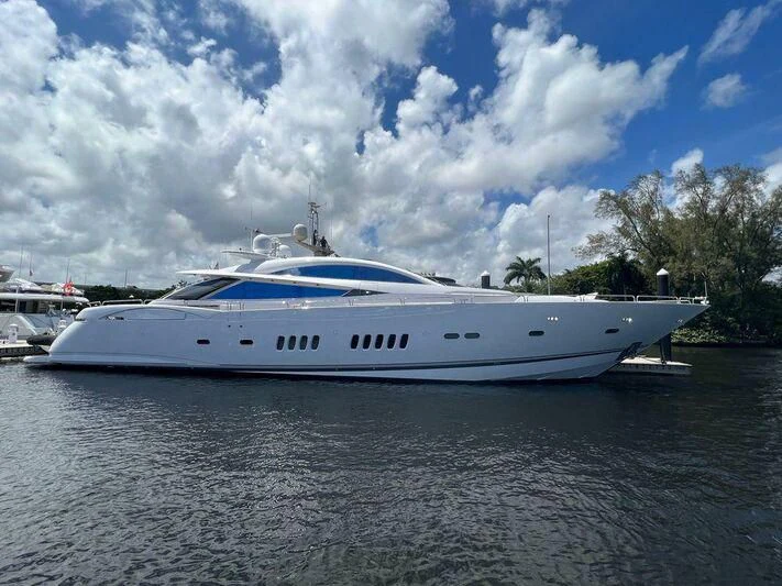 a white yacht in the water aboard DIABLO BLANCO Yacht for Sale