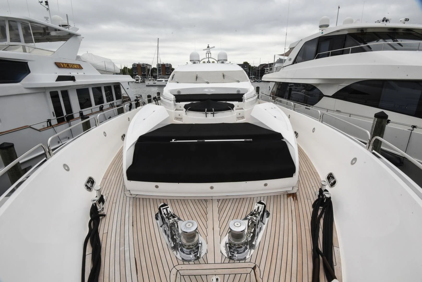 a boat with a steering wheel aboard DIABLO BLANCO Yacht for Sale