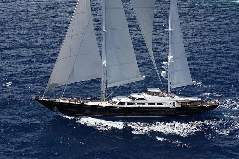 a boat sailing on the sea aboard THE AQUARIUS Yacht for Sale
