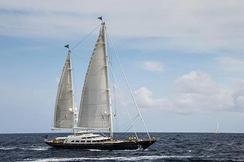 a sailboat in the water aboard THE AQUARIUS Yacht for Sale