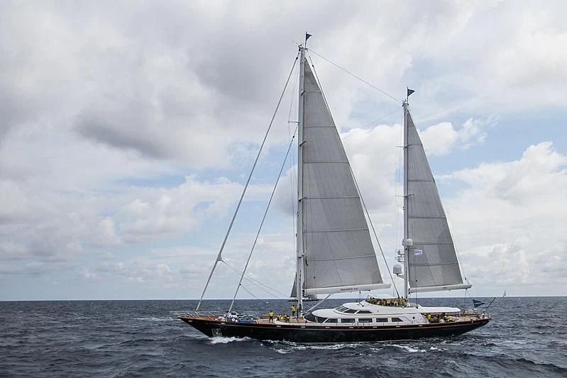a sailboat on the water aboard THE AQUARIUS Yacht for Sale