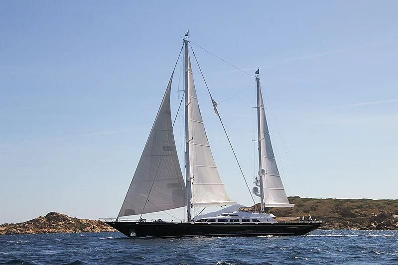 a sailboat on the water aboard THE AQUARIUS Yacht for Sale