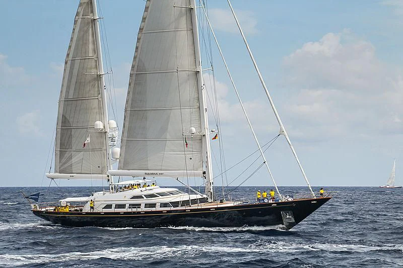 a sailboat on the water aboard THE AQUARIUS Yacht for Sale