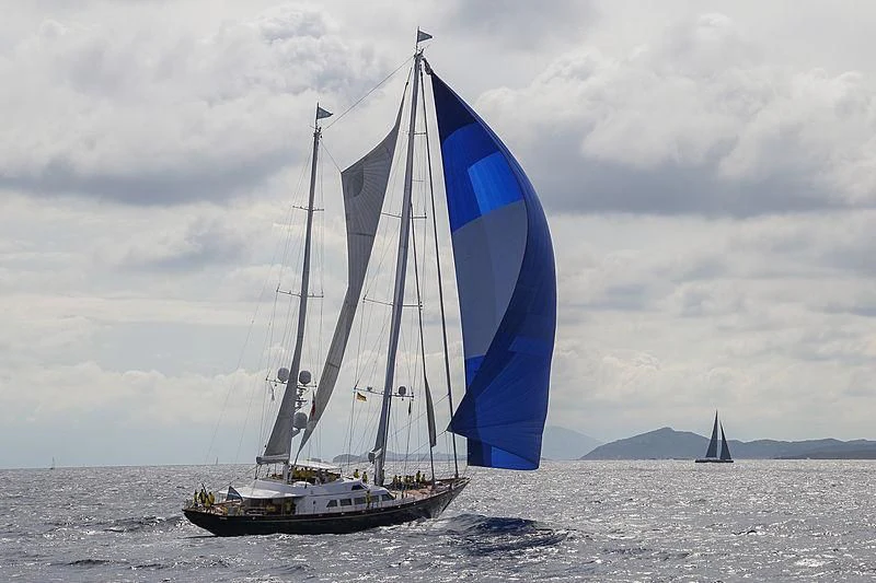 a sailboat on the water aboard THE AQUARIUS Yacht for Sale