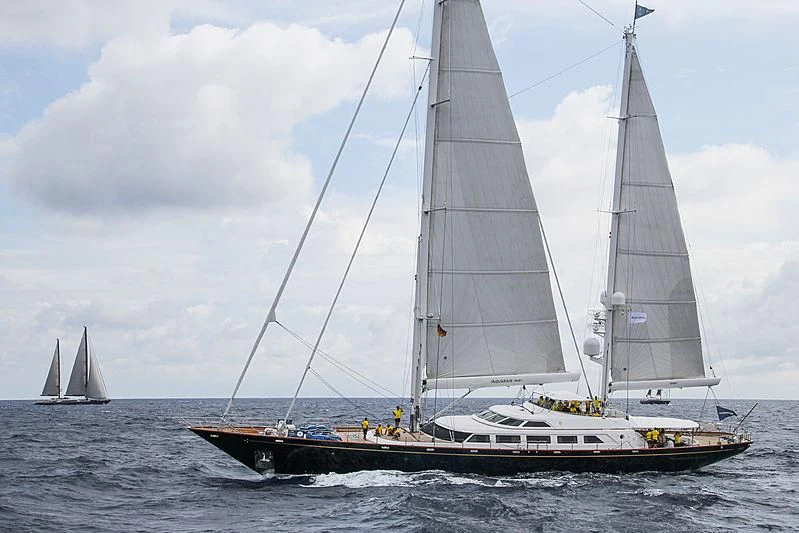 a sailboat on the water aboard THE AQUARIUS Yacht for Sale