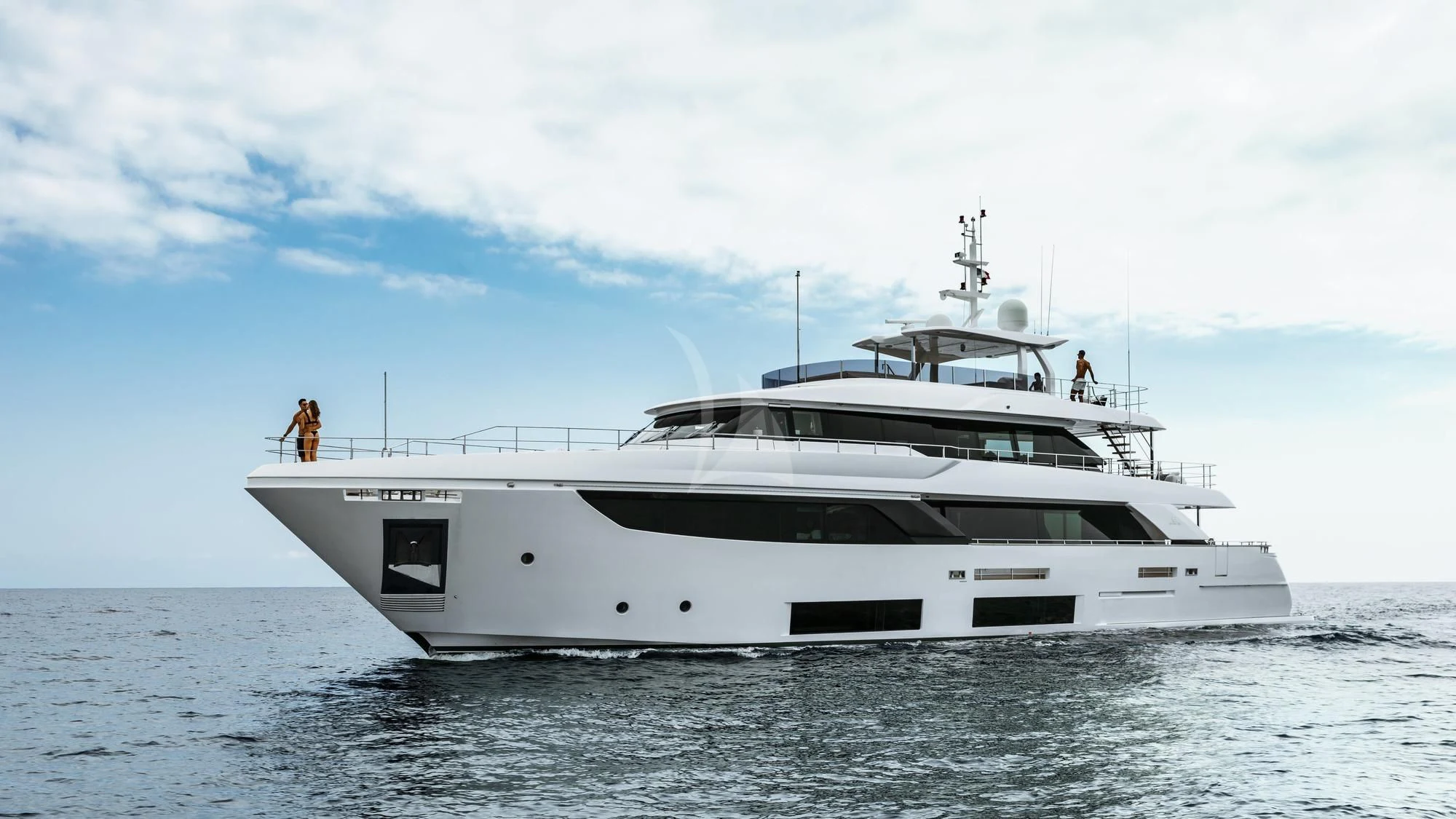 a white yacht in the water aboard NEWAL Yacht for Sale