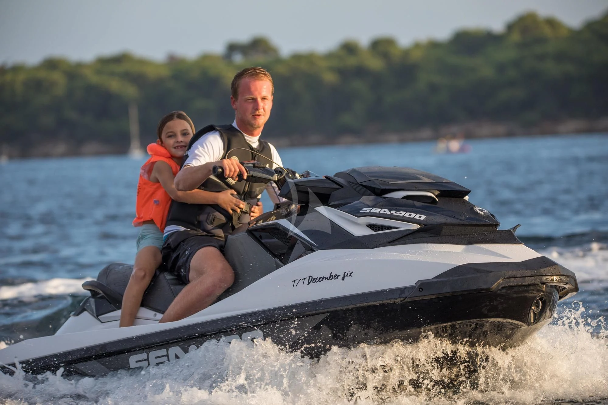 a man and a boy on a boat in the water aboard NEWAL Yacht for Sale