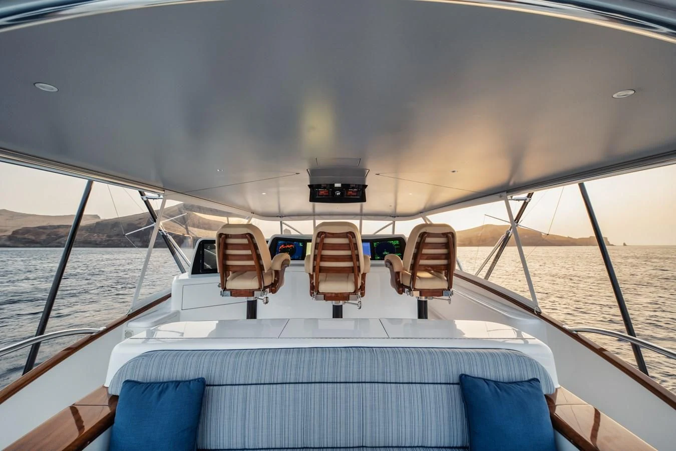 a boat with chairs on the deck aboard JARUCO Yacht for Sale