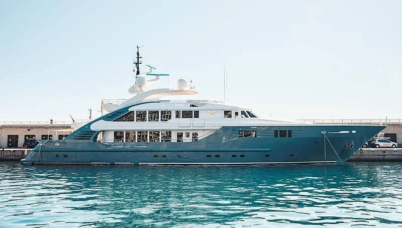 a large boat in the water aboard LADY MM Yacht for Sale