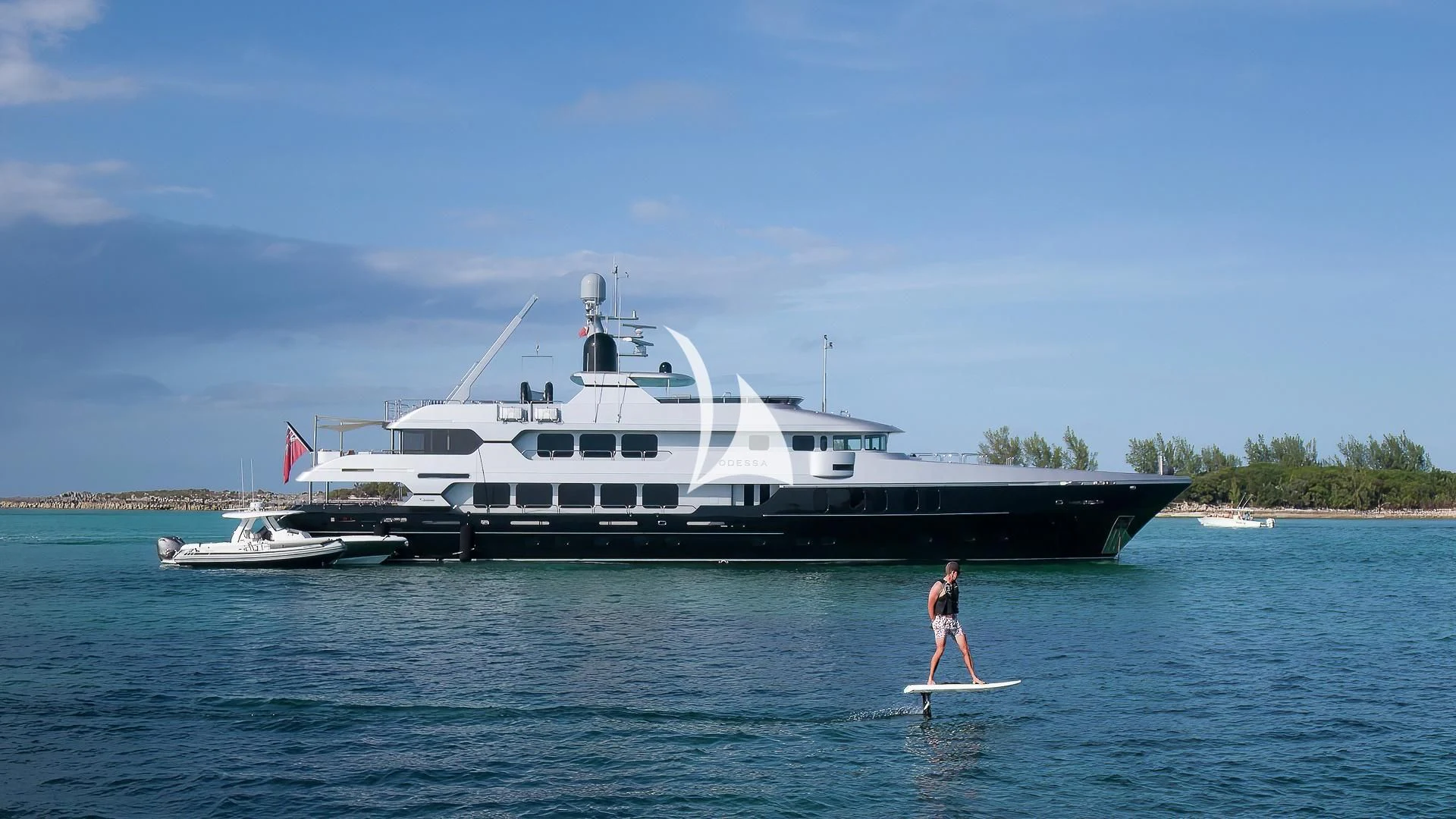 a boat in the water aboard ODESSA Yacht for Sale