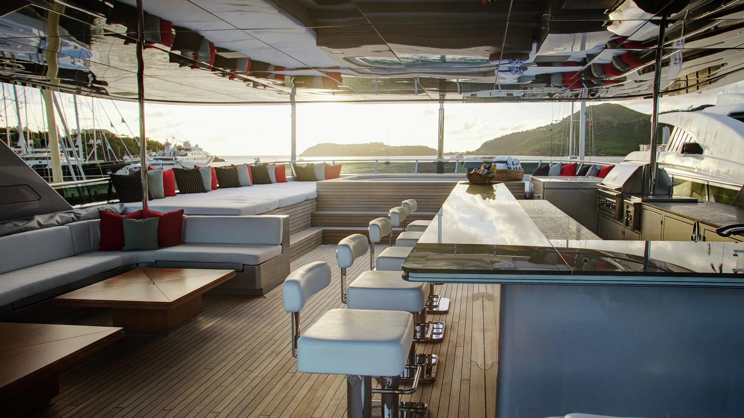 a room with a large pool aboard ODESSA Yacht for Sale